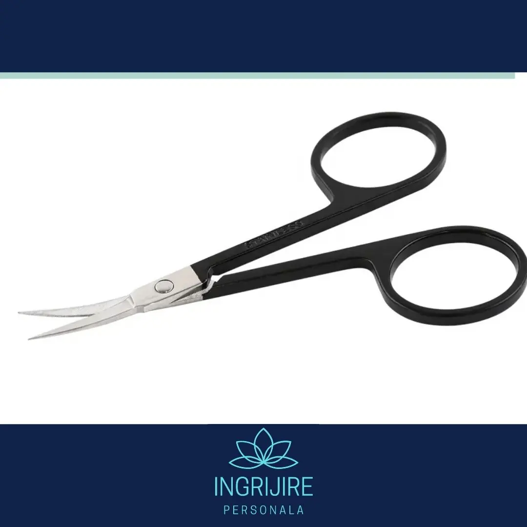 Forfecuta pentru cuticule curbata si ingusta, varf ascutit, Black [1]