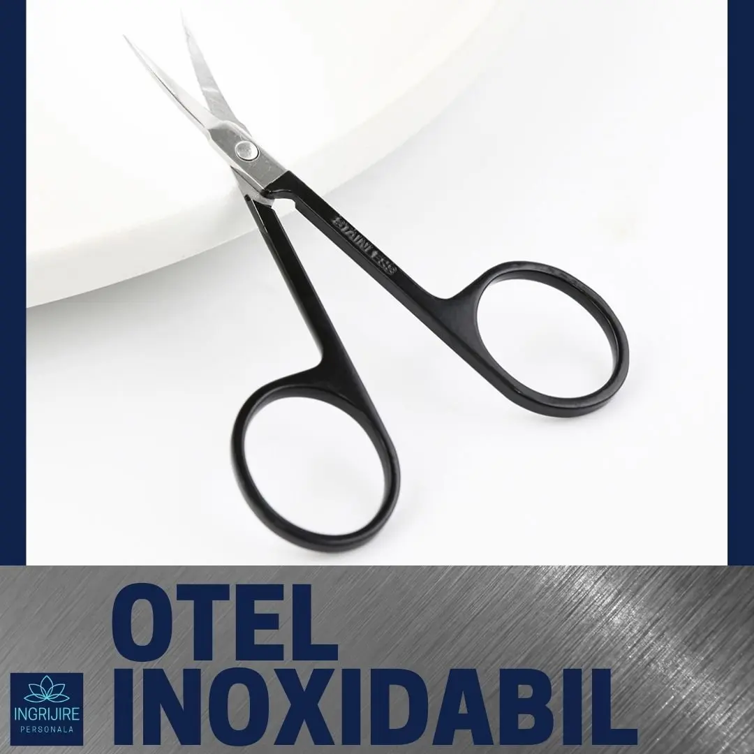 Forfecuta pentru cuticule curbata si ingusta, varf ascutit, Black [5]