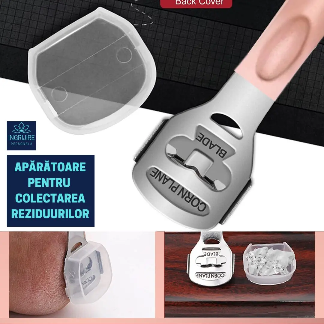 Instrument pentru curatarea calcaielor, calusuri, cu lama interschimbabila, otel inoxidabil [8]