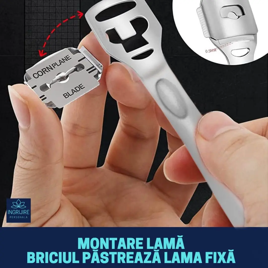 Instrument pentru indepartarea calusurilor cu lama interschimbabila, otel inoxidabil [9]
