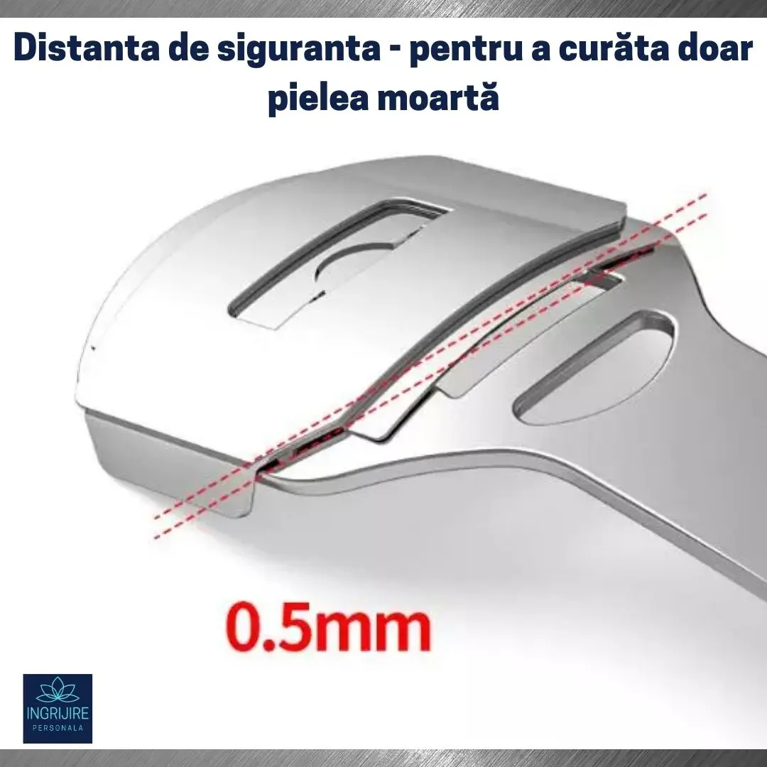 Instrument pentru indepartarea calusurilor cu lama interschimbabila, razuitor si pila, otel inoxidabil [7]