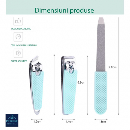 KIT ESSENTIALS  (1Unghiera dreapta+ 1 unghiera inclinata + pila )  pentru manichiura [5]