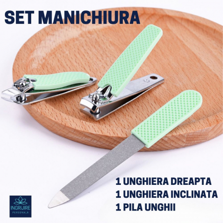KIT ESSENTIALS  (1Unghiera dreapta+ 1 unghiera inclinata + pila )  pentru manichiura trucoaz [1]