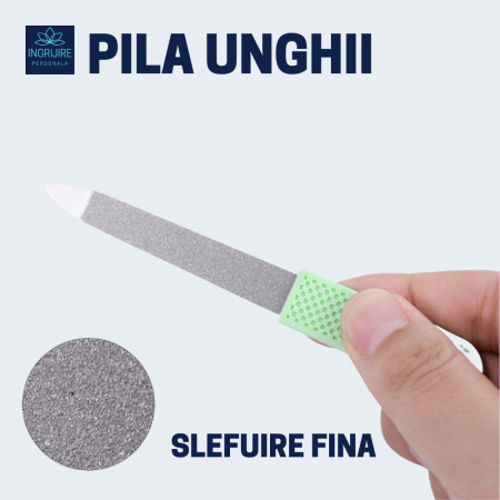 KIT ESSENTIALS  (1Unghiera dreapta+ 1 unghiera inclinata + pila )  pentru manichiura trucoaz [8]