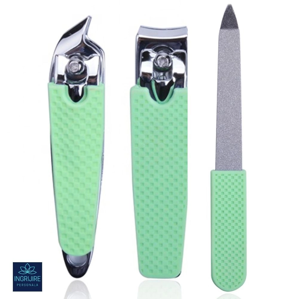 KIT ESSENTIALS  (1Unghiera dreapta+ 1 unghiera inclinata + pila )  pentru manichiura trucoaz