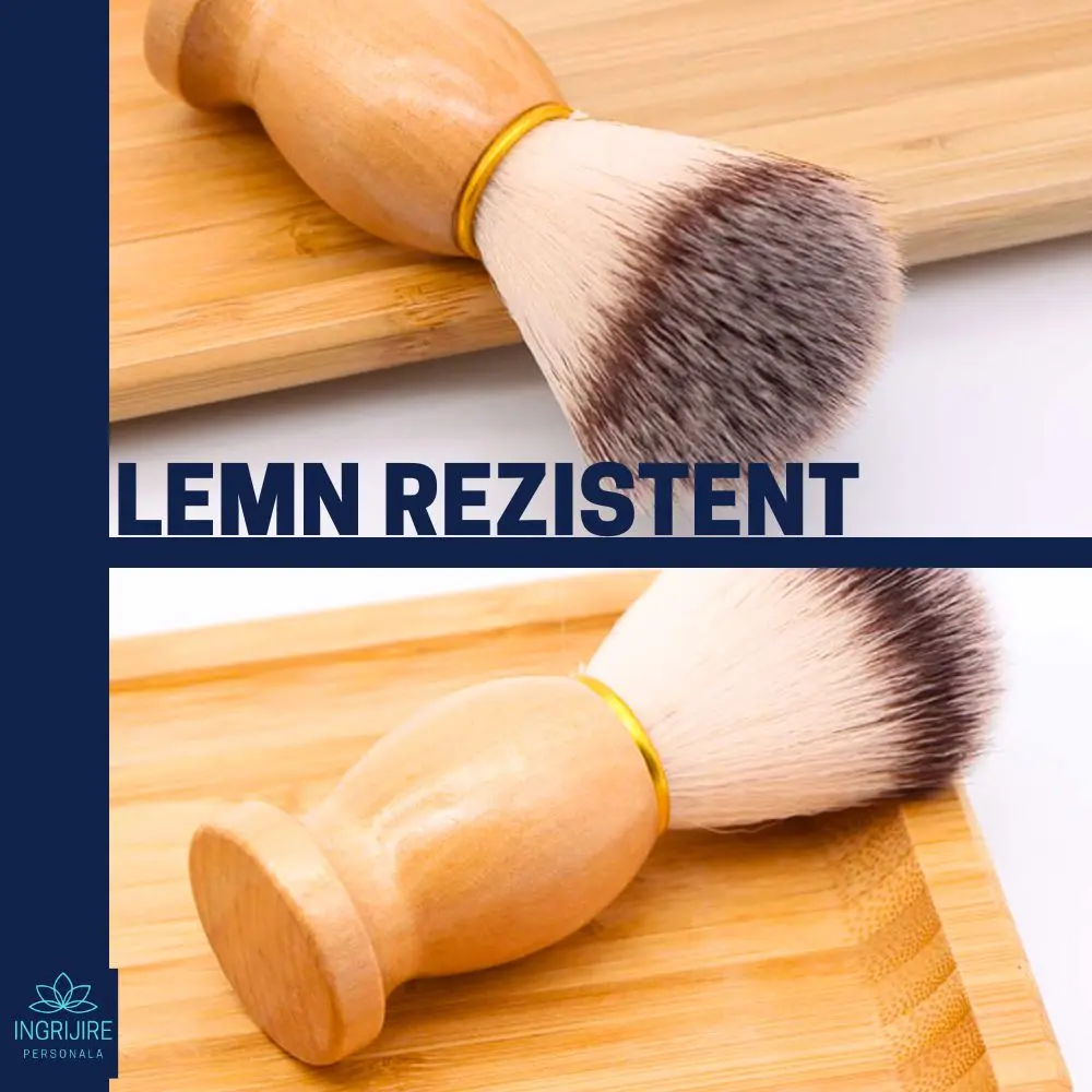 Pamatuf pentru barbierit cu maner din lemn [4]