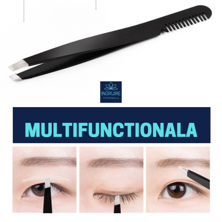 Penseta multifunctionala cu pieptan pentru cosmetizarea sprancenelor [4]