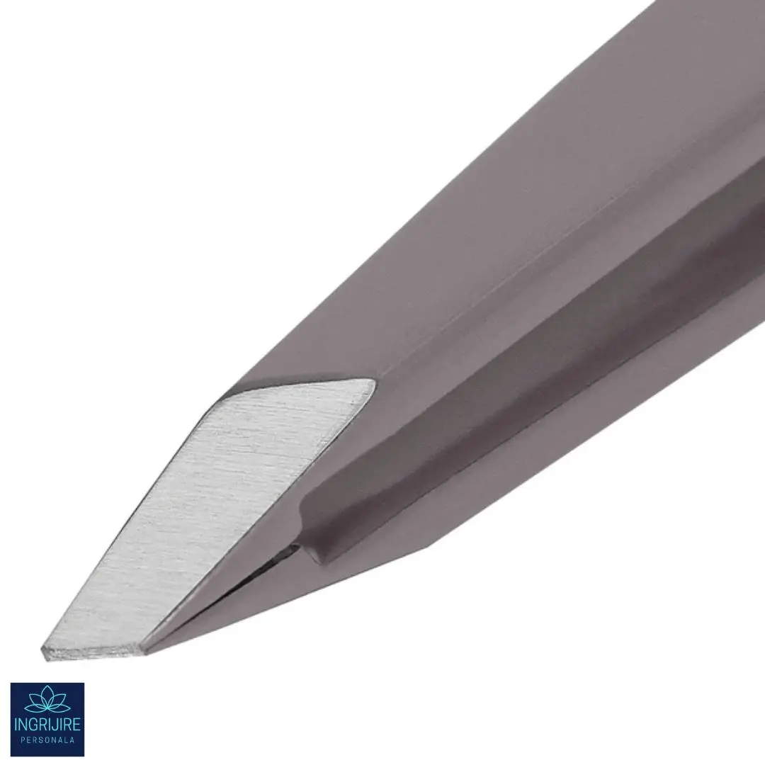 Penseta pentru sprancene - varf drept, otel inoxidabil [2]