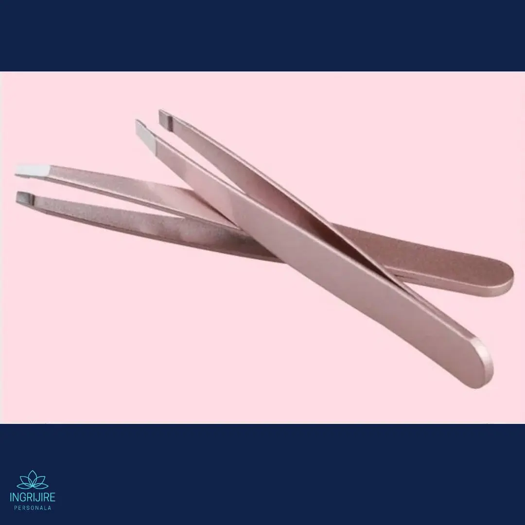 Penseta pentru sprancene - varf drept, otel inoxidabil [1]