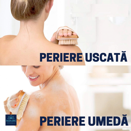 Perie de baie din lemn de bambus cu bulbi pentru masaj si exfoliere, rezistenta la apa [4]