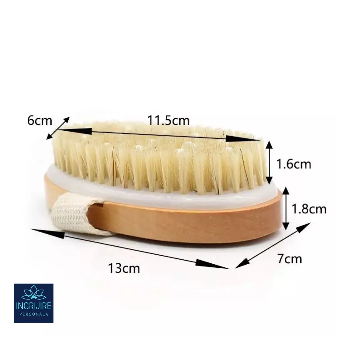 Perie de baie din lemn de bambus cu bulbi pentru masaj si exfoliere, rezistenta la apa [1]