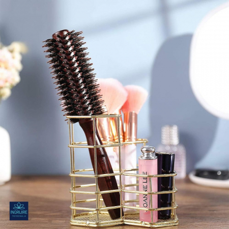 Perie de par circulara, maner hexagonal din lemn, termorezistenta [3]