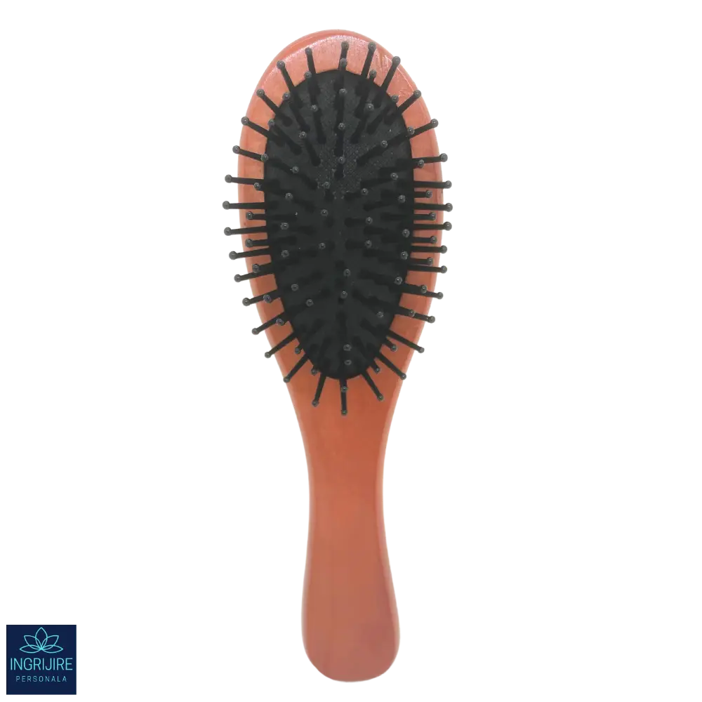 Perii de par - Perie de par cu maner din lemn si peri din plastic