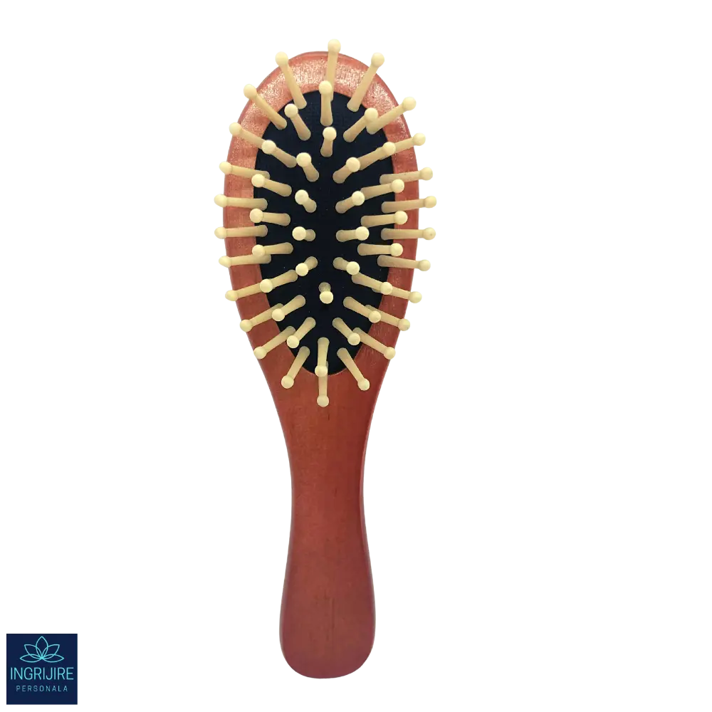Perii de par - Perie de par cu maner si bulbi din lemn