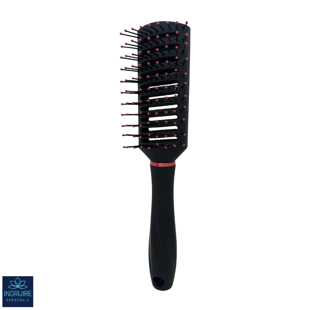 Perii de par - Perie de par cu ventilatie, BLACK&RED, pentru coafor/frizerie