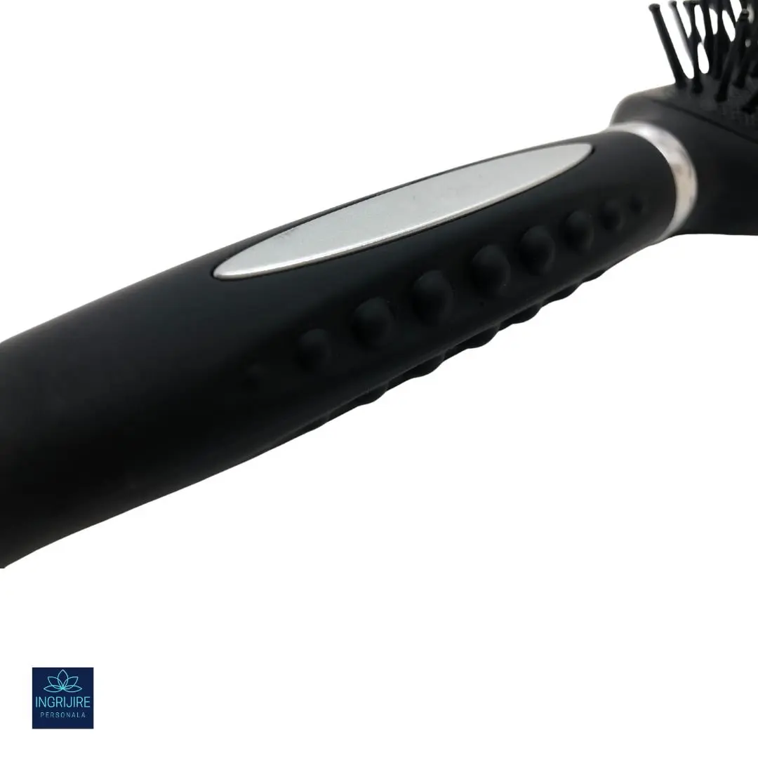 Perie de par curbata,  BLACK, pentru coafor/frizerie [3]