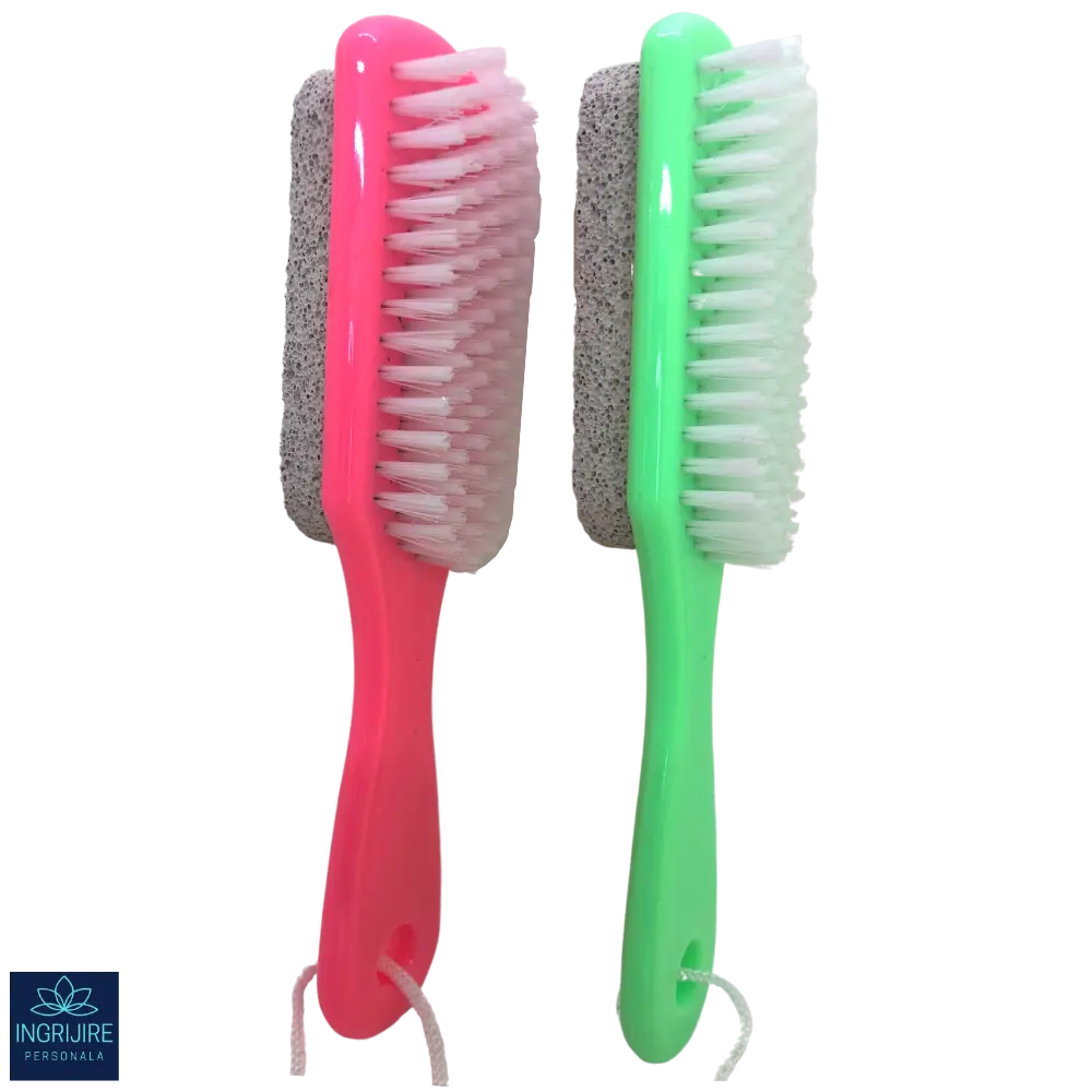 Perie dubla cu piatra ponce si maner din plastic [3]