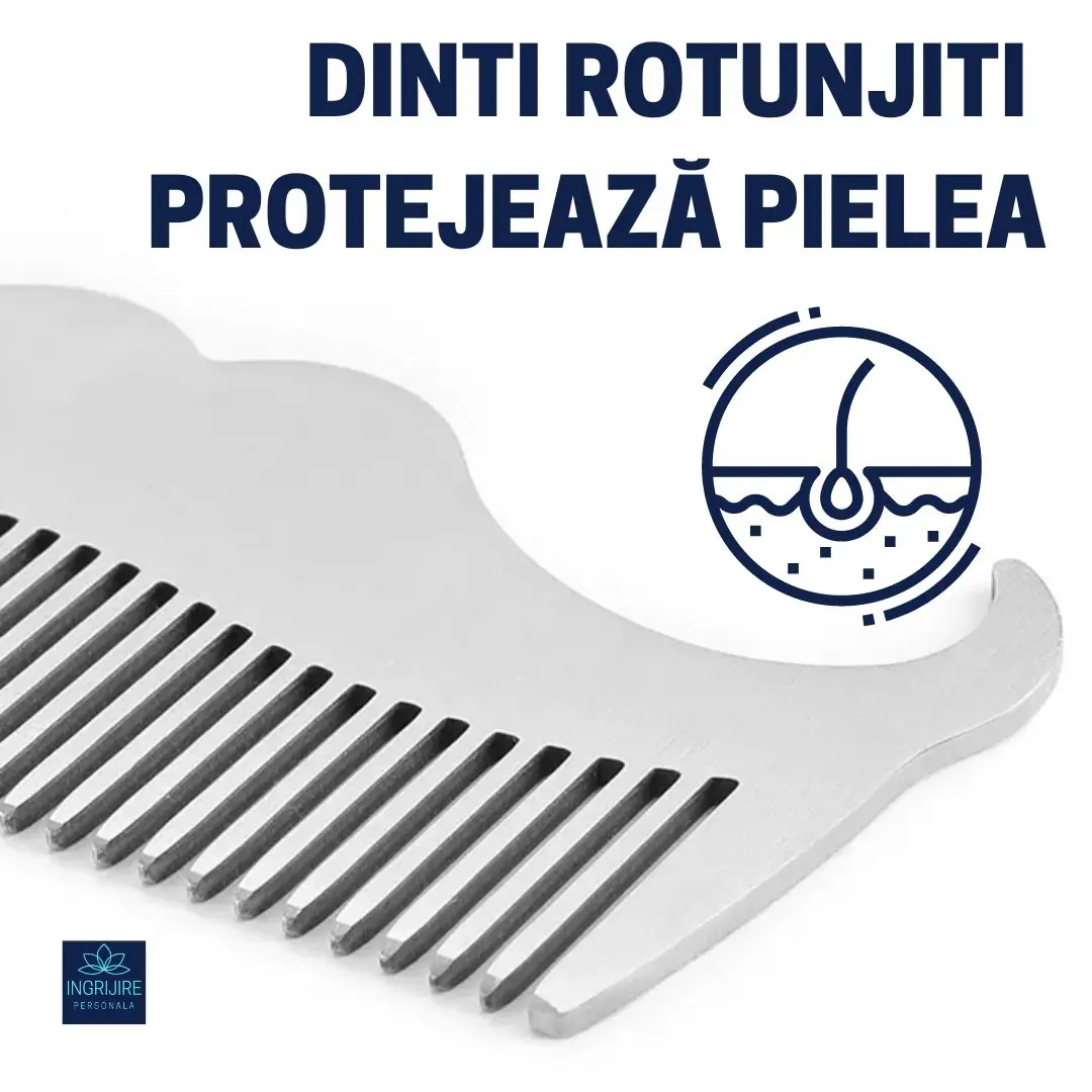 Pieptan mini pentru barba din otel inoxidabil [7]