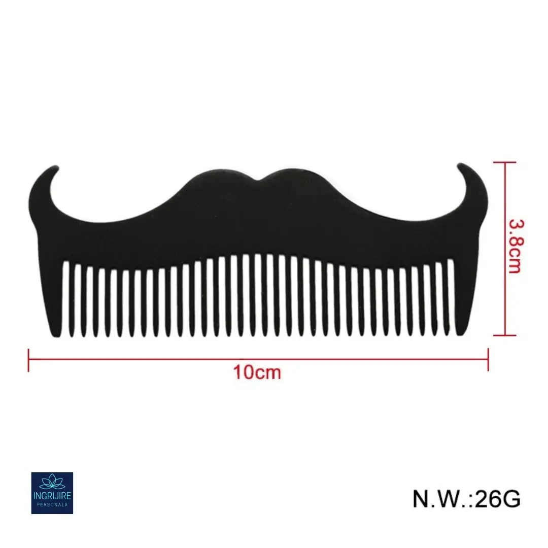 Pieptan mini pentru barba din otel inoxidabil black [3]