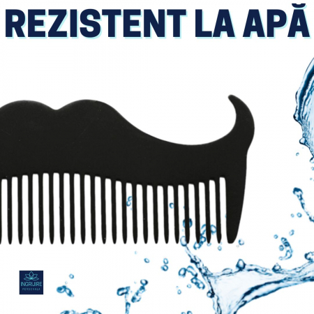 Pieptan mini pentru barba din otel inoxidabil black [8]