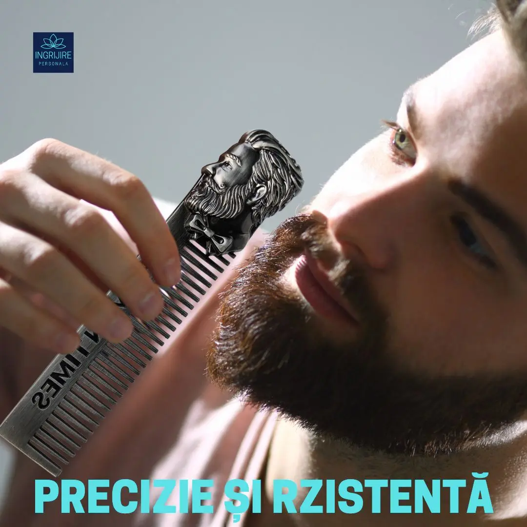 Pieptan pentru barba, THE MEN TIMES, otel inoxidabil [2]