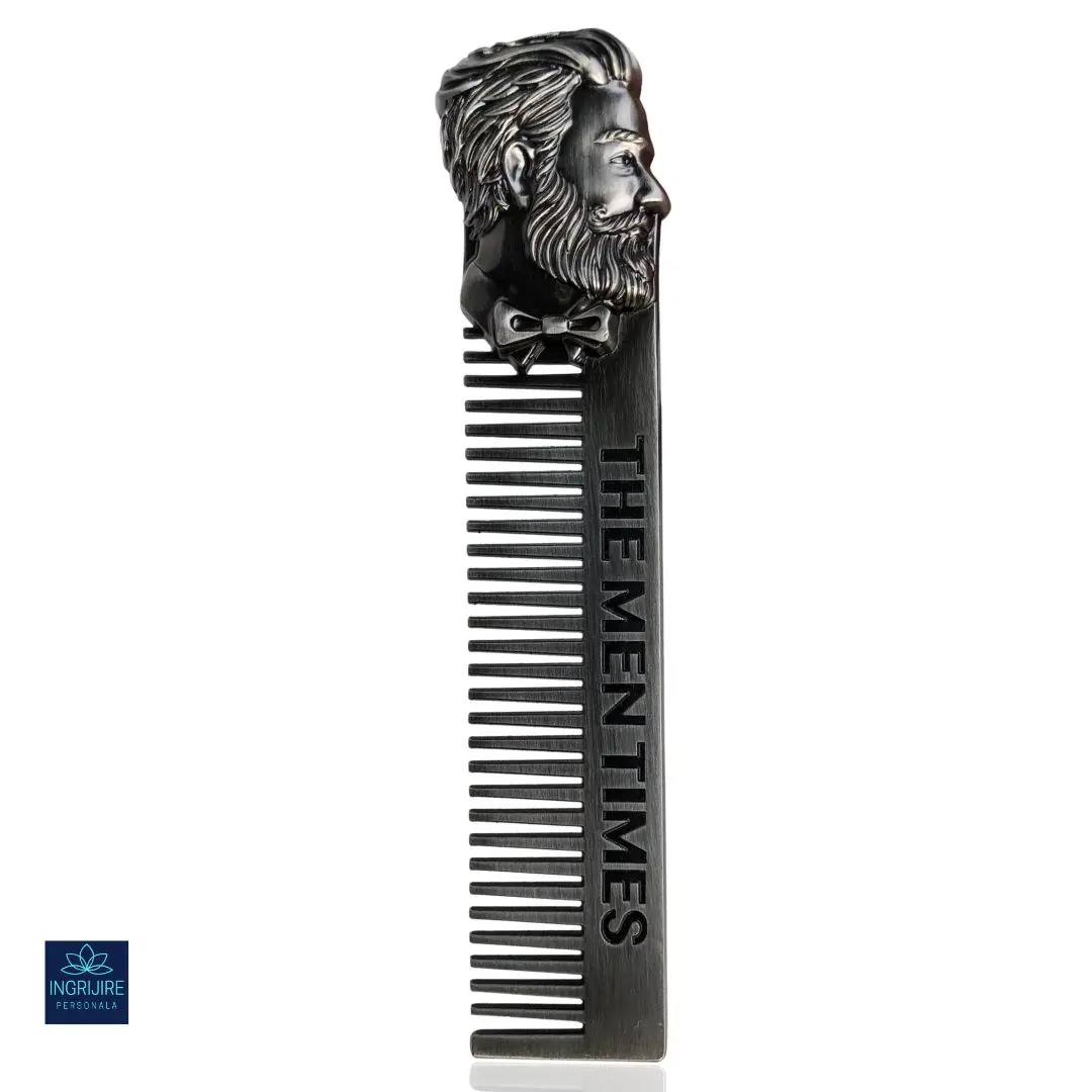 Pieptan pentru barba, THE MEN TIMES, otel inoxidabil