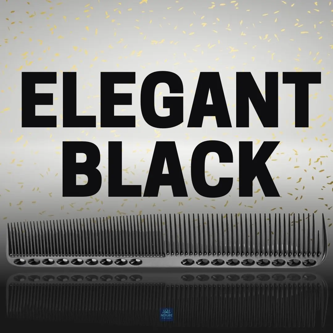 Pieptan pentru frizerie, aluminiu, nuanta black [5]