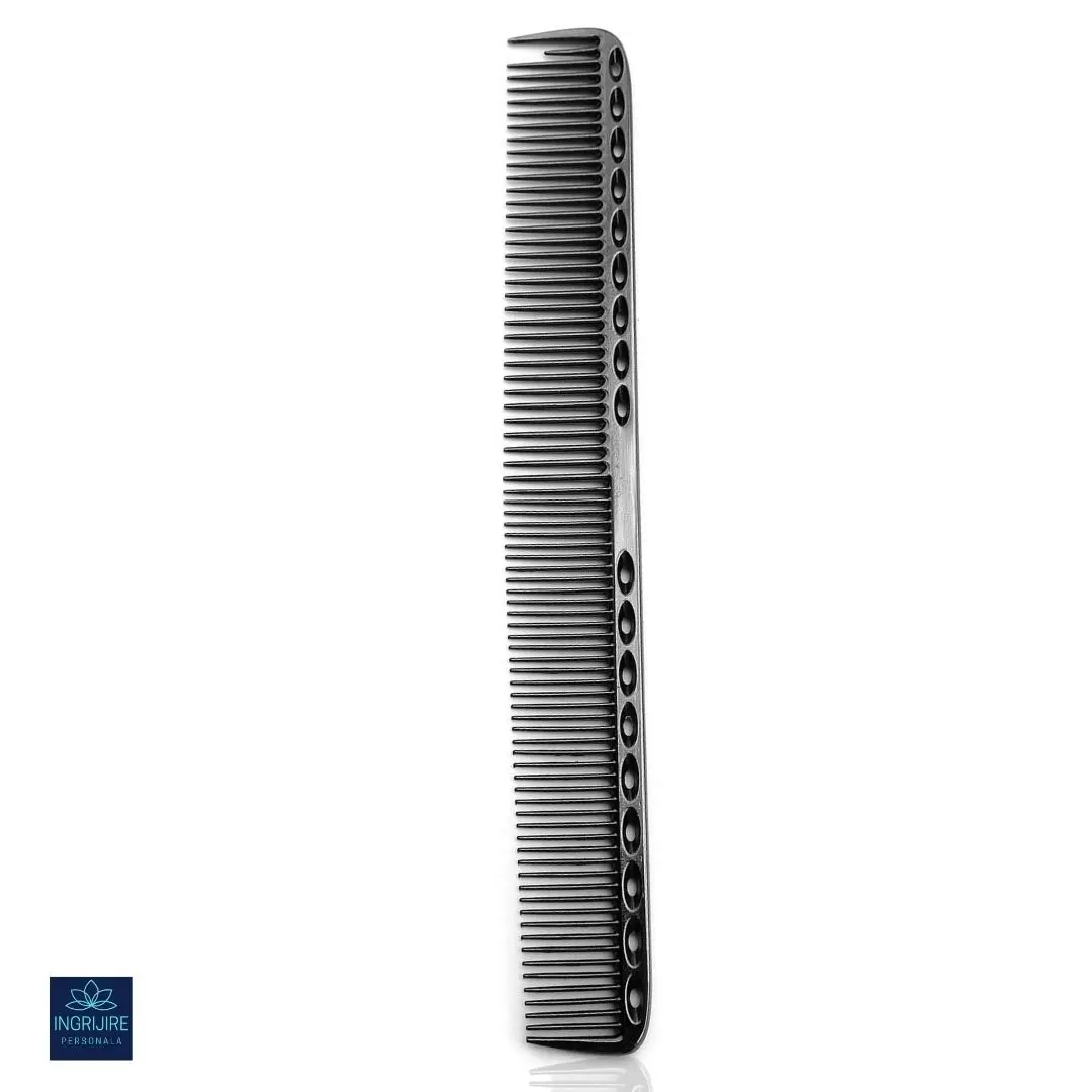 Piepteni - Pieptan pentru frizerie, aluminiu, nuanta black