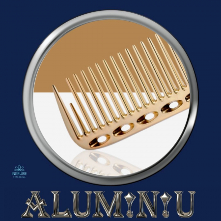 Pieptan pentru frizerie, aluminiu, nuanta royal gold [4]