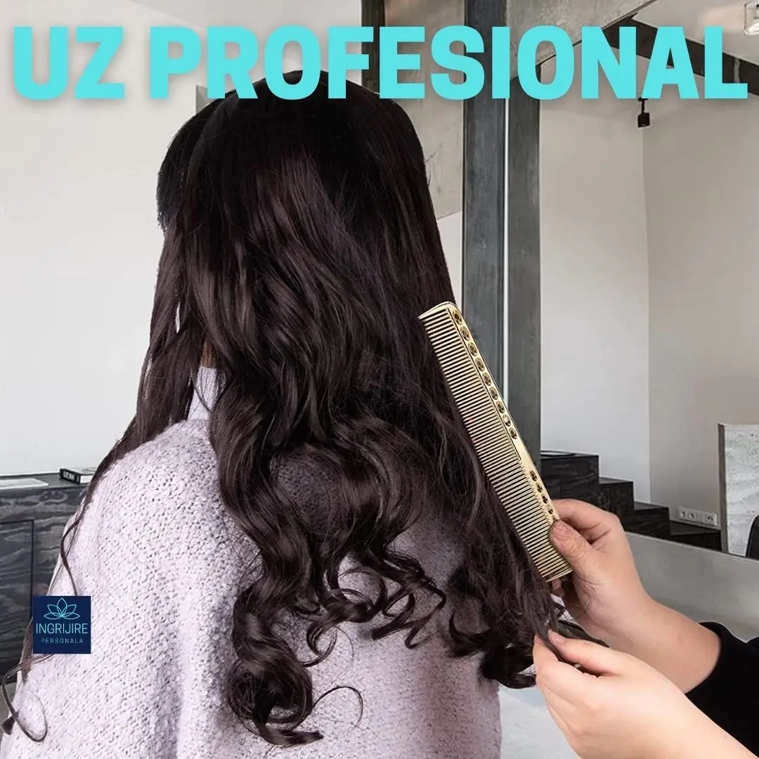 Pieptan pentru frizerie, aluminiu, nuanta royal gold [5]