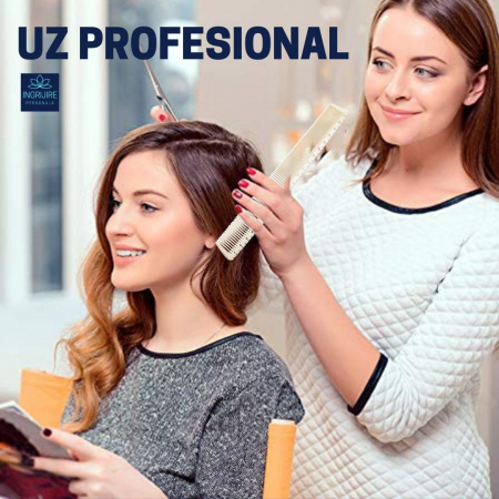 Pieptan pentru frizerie cu gradatie, crem [2]