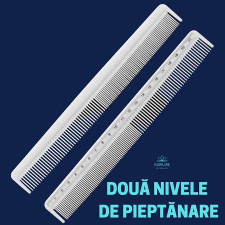 Pieptan pentru frizerie cu gradatie, crem [9]