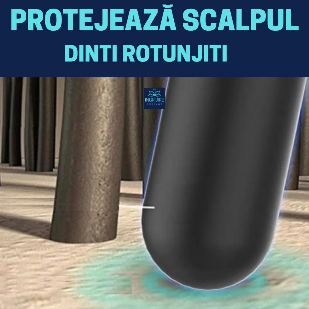 Pieptan pentru frizerie drept - BLACK - CU MANER [5]