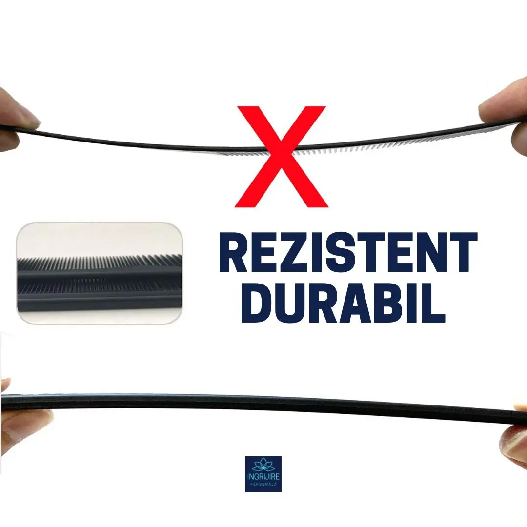 Pieptan pentru frizerie drept - BLACK - CU MANER [3]