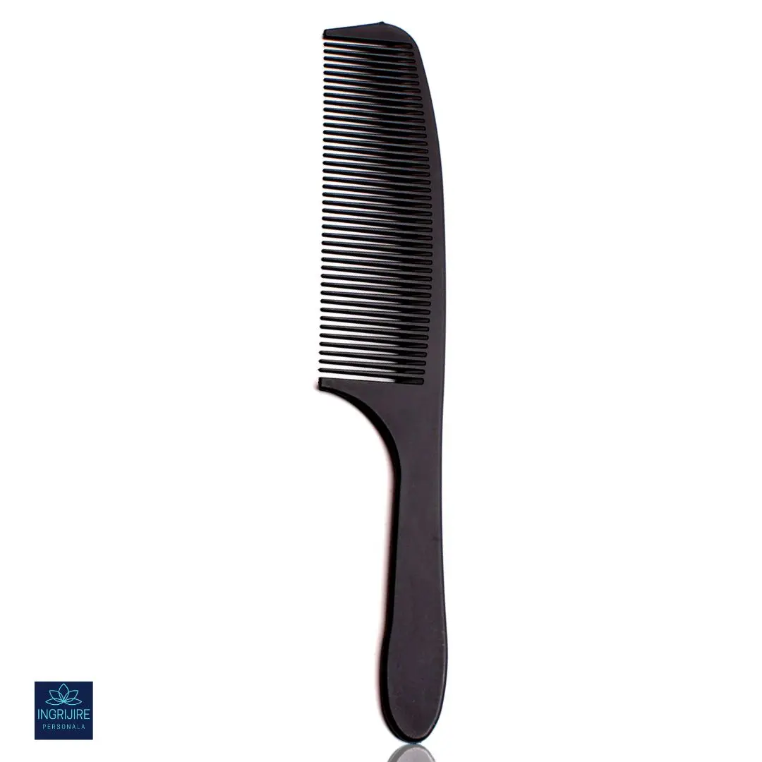 Piepteni - Pieptan pentru frizerie drept - BLACK - CU MANER