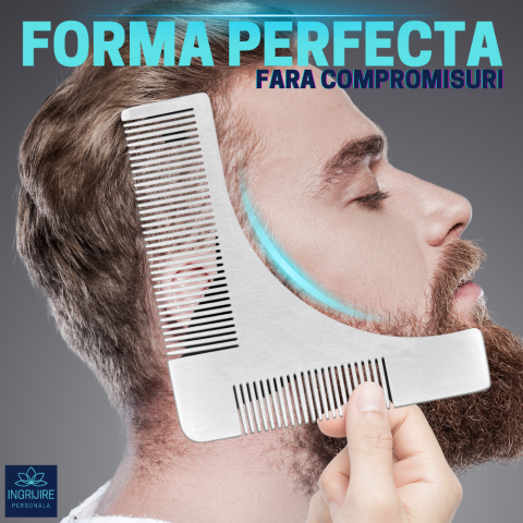 Pieptene pentru contur barba, silver [1]
