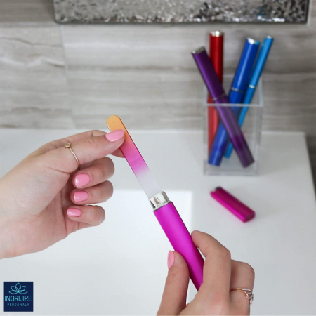 Pila din sticla pentru unghii, roz [7]