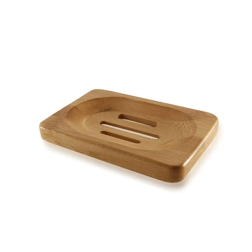 Sapuniera, lemn de bambus, crem/maro, 12x8x2 cm