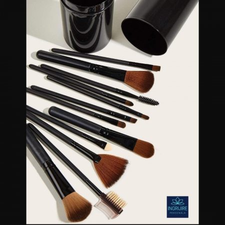 Set 12 pensule Black Elegance, machiaj profesional, cilindru transport [8]