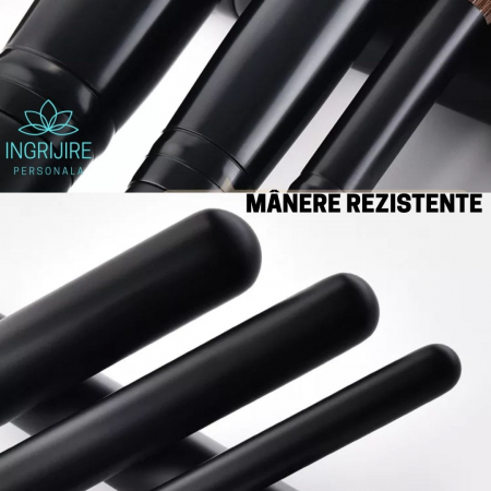 Set 12 pensule Black Elegance, machiaj profesional, cilindru transport [9]