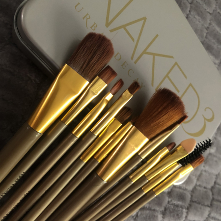 Set 12 pensule Nude, machiaj profesional, cutie metalica [5]