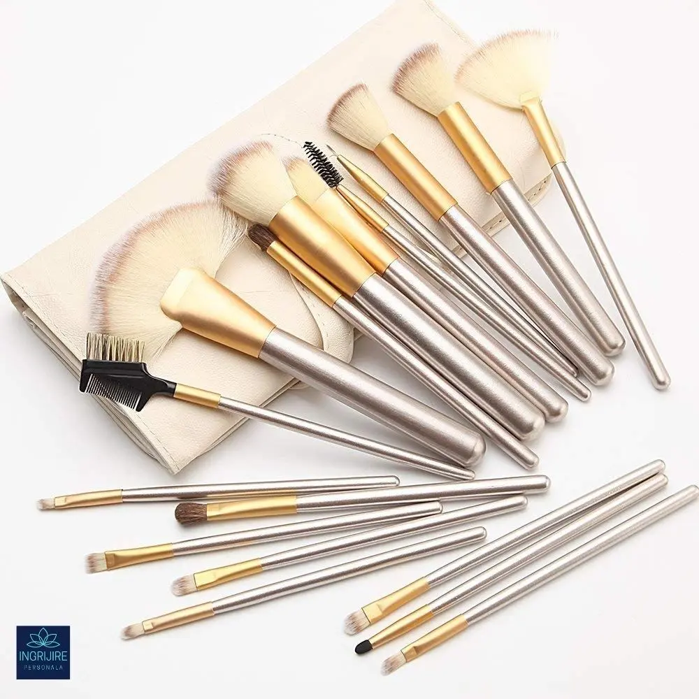 Makeup - Set 18 pensule, machiaj profesional, husa piele ecologica