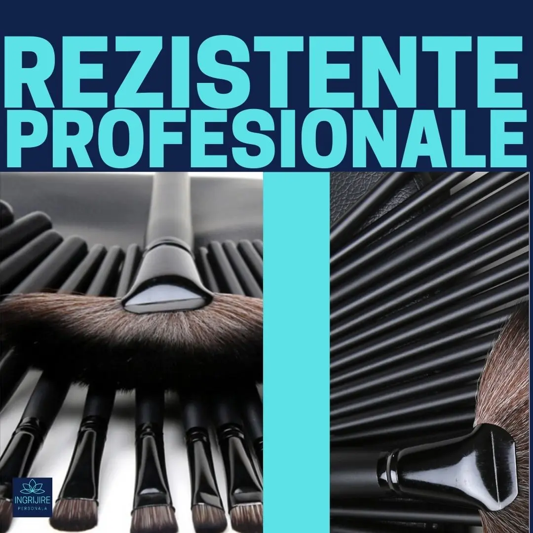 Set 24 pensule machiaj, husa piele ecologica - BLACK [7]