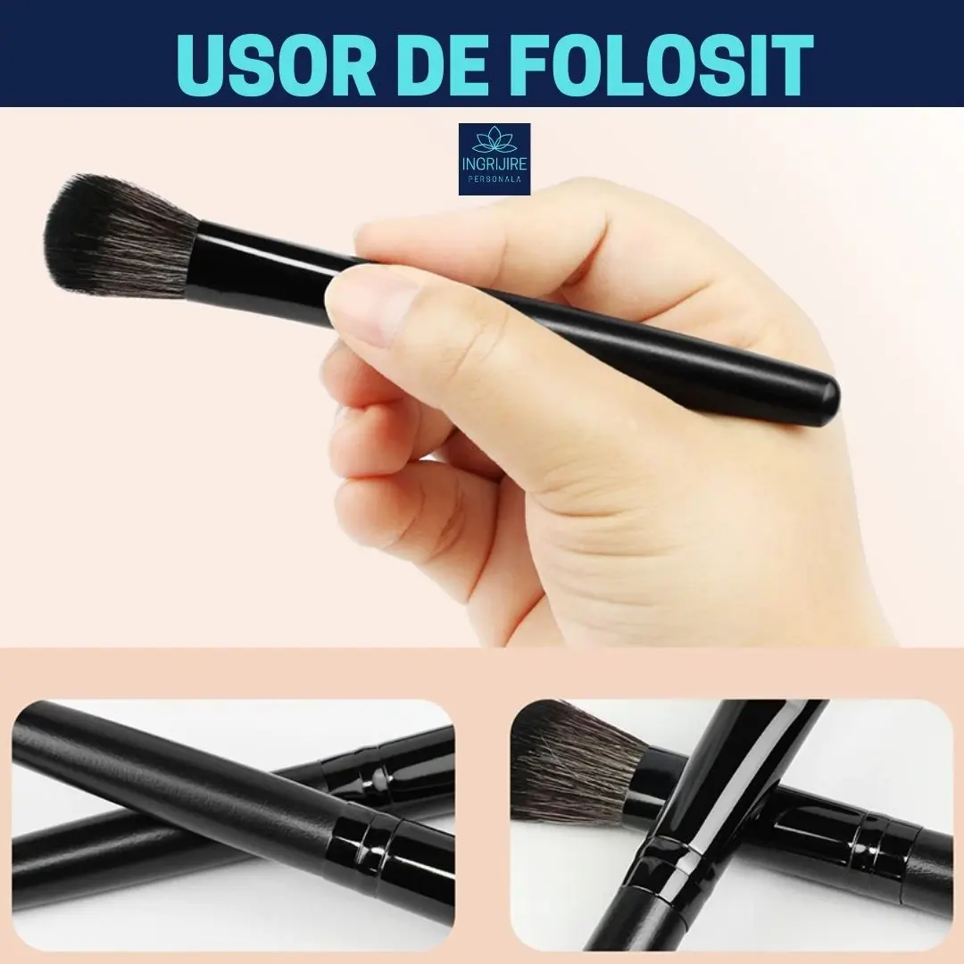 Set 24 pensule machiaj, husa piele ecologica - BLACK [8]