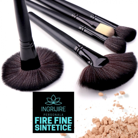 Set 24 pensule machiaj, husa piele ecologica - BLACK [9]