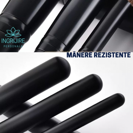 Set 24 pensule machiaj, husa piele ecologica - BLACK [14]