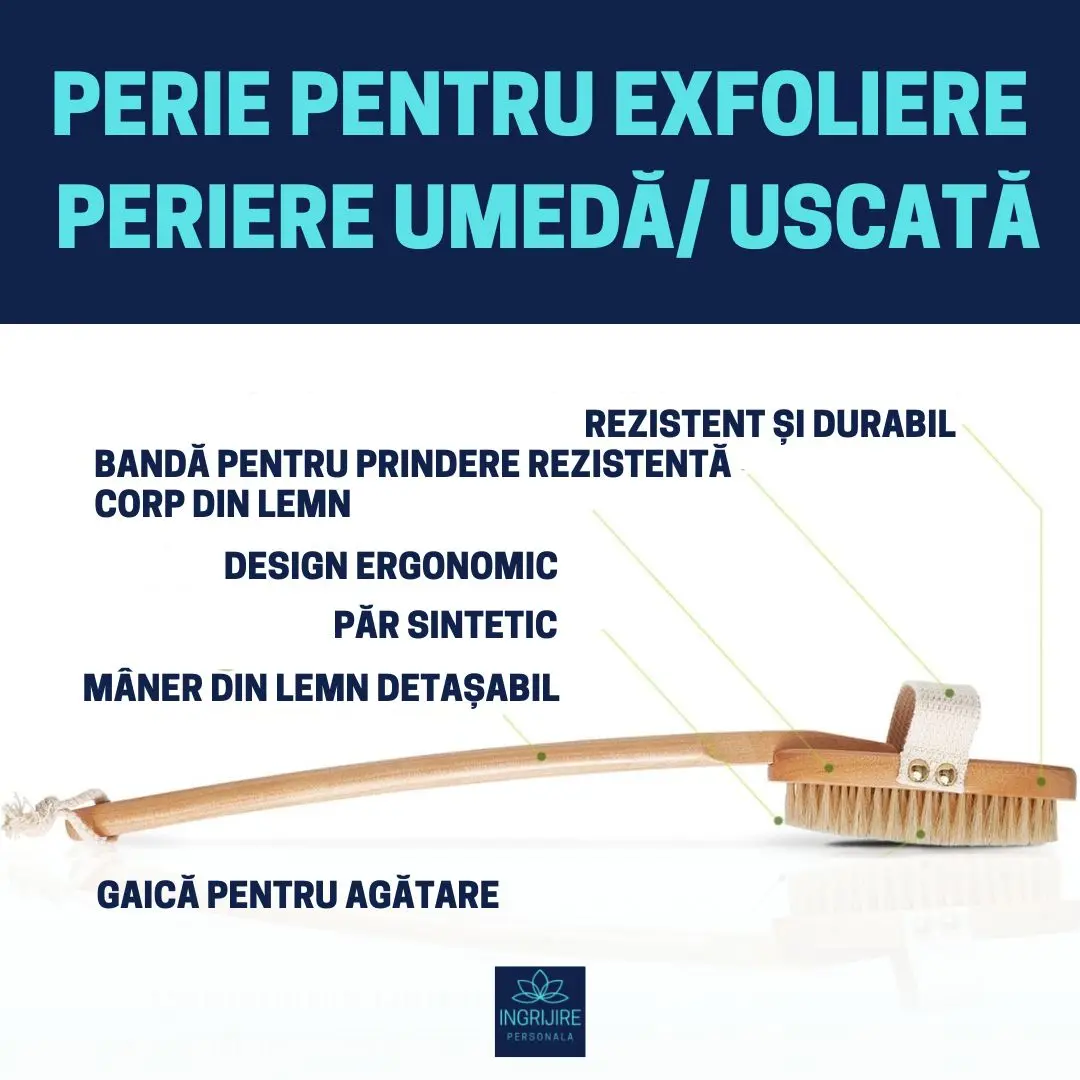 Set 3 perii de baie pentru masaj si tonifiere, lemn [2]