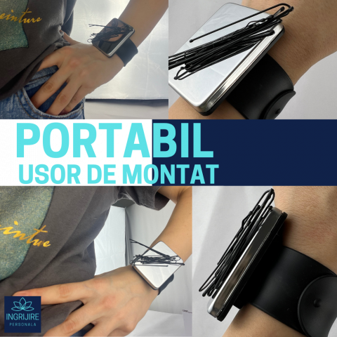 Bratara Magnetica din Silicon pentru frizerie, neagra [13]