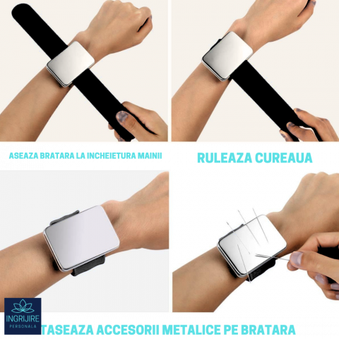 Bratara Magnetica din Silicon pentru frizerie, neagra [8]