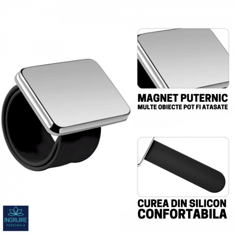 Bratara Magnetica din Silicon pentru frizerie, neagra [6]